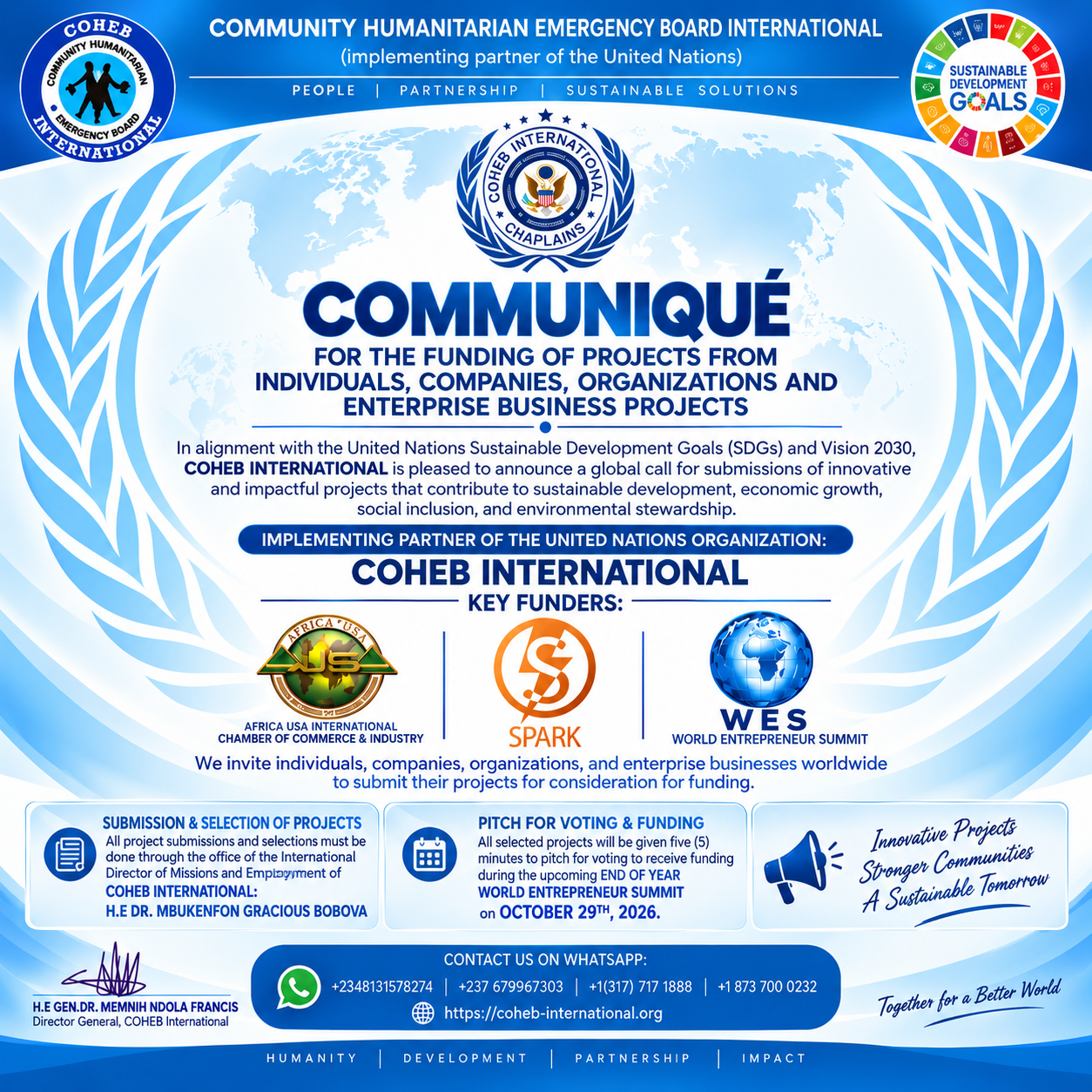Call for Project Funding — COHEB International